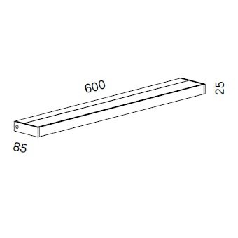 Serien Lighting - Wandleuchte SML T5 satinee/Raster Ausstellungsware