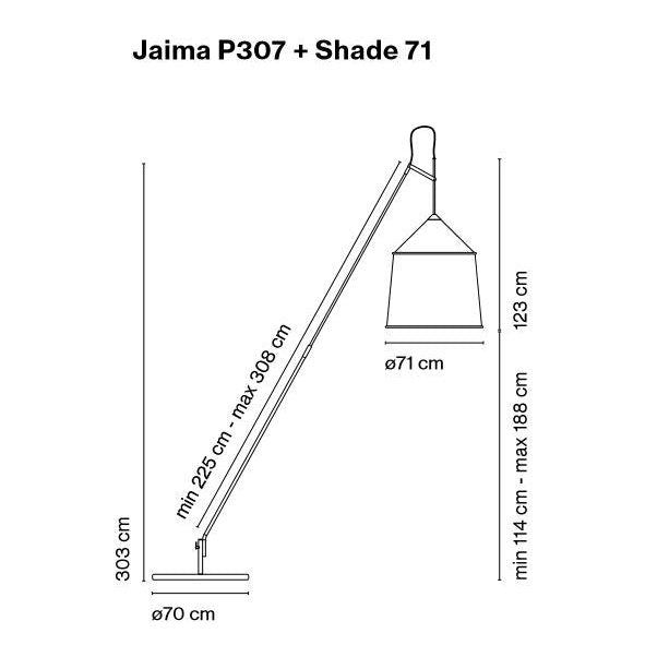 Marset - Stehleuchte Jaima P307 Schirm 71 IP 65