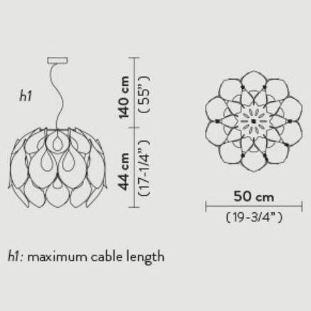 Slamp - Pendelleuchte Flora medium weiß