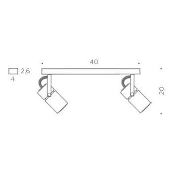 Thomas Leuchten - Gil Strahler eckig Messing verniert 2-fach