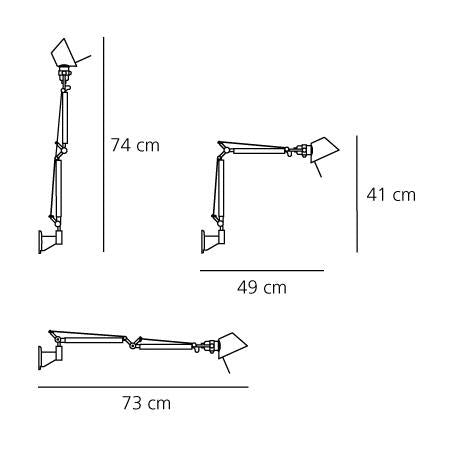 Artemide - Wandleuchte Tolomeo Micro Parete Aluminium