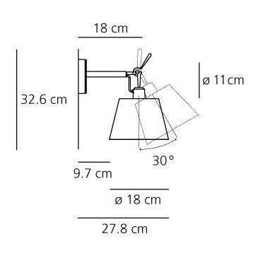 Artemide - Wandleuchte Tolomeo Parete Diffusore