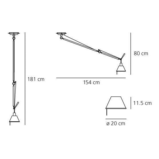 Artemide - Pendelleuchte Tolomeo sospensione Decentrata