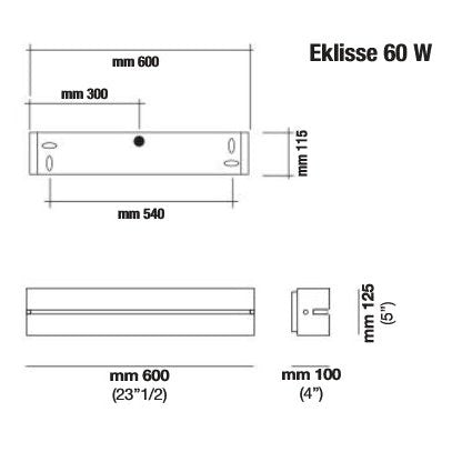 Tre Ci Luce - Wandleuchte Eclisse 60 W Grau Ausstellungsware