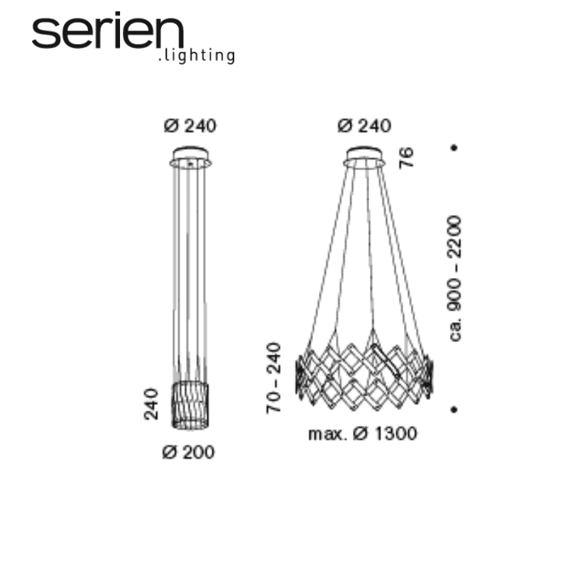 Serien Lighting - Kronleuchter ZOOM LED Edelstahl ø20-130cm