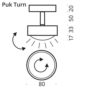 Top Light - Deckenleuchte Puk Turn