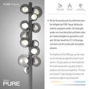 Stehleuchte Pure -E-Popup grau