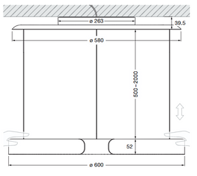 Occhio - Pendelleuchte Mito Sospenso 60 air wide xtra warm