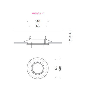 Mawa - Einbaustrahler Wittenberg 1-flammig rund halogen mit Wabenraster weiß inkl. Trafo