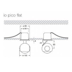 Occhio - io pico flat chrom glanz 13W / 18W 2700K ohne Konverter CRI > 95 Gebrauchtware