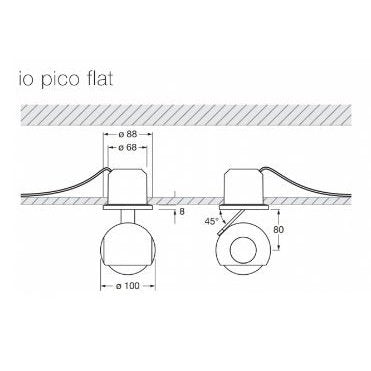 Occhio - io pico flat chrom glanz 13W / 18W 2700K ohne Konverter CRI > 95 Gebrauchtware