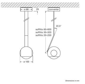 Occhio - Deckenleuchte io 3d soffitto 20 chrom matt / weiß ohne Kopf