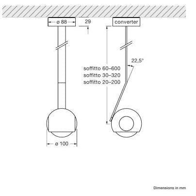 Occhio - Deckenleuchte io 3d soffitto 20 chrom matt / weiß ohne Kopf