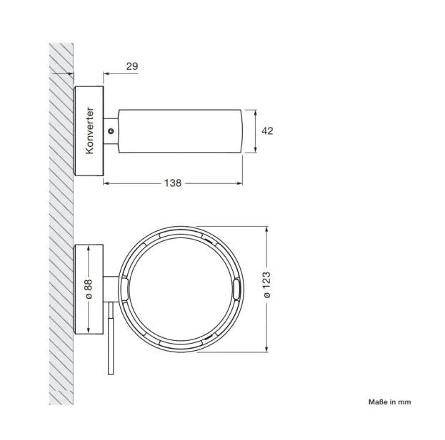 Occhio - Wandleuchte Sento B Kopf schwarz matt ohne Base