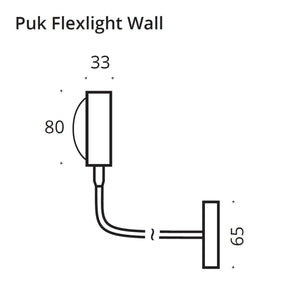 Top Light - Wandleuchte Puk Flexlight 40cm ohne Linse