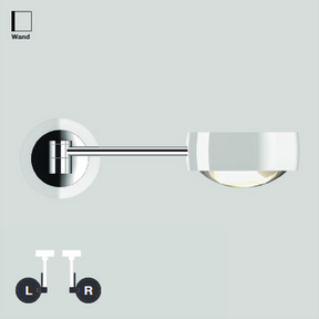 Occhio - Wandleuchte letto LED 30 up Chrom matt base Rechts ohne Kopf