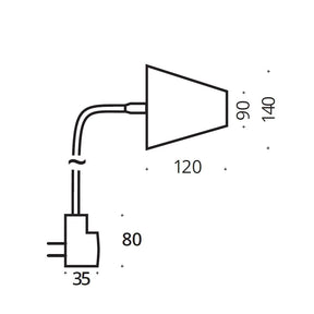 Top Light - Steckerleuchte Puk Flexlight Plug Silk