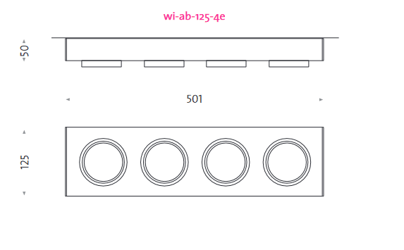 Mawa - Aufbaustrahler Wittenberg 4-flammig halogen grau inkl. Trafo