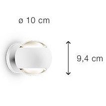 Occhio - Wandleuchte Io Verticale LED Kopf Gold Base weiß