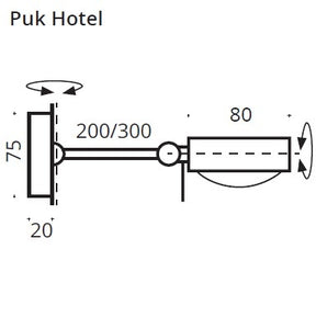 Top Light - Wandleuchte Puk Hotel Chrom G9